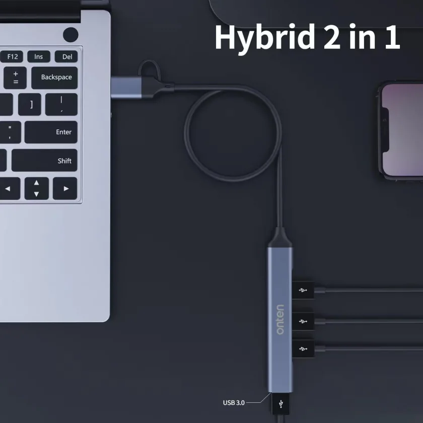 USB-C and USB 3.0 to 7 Ports HUB