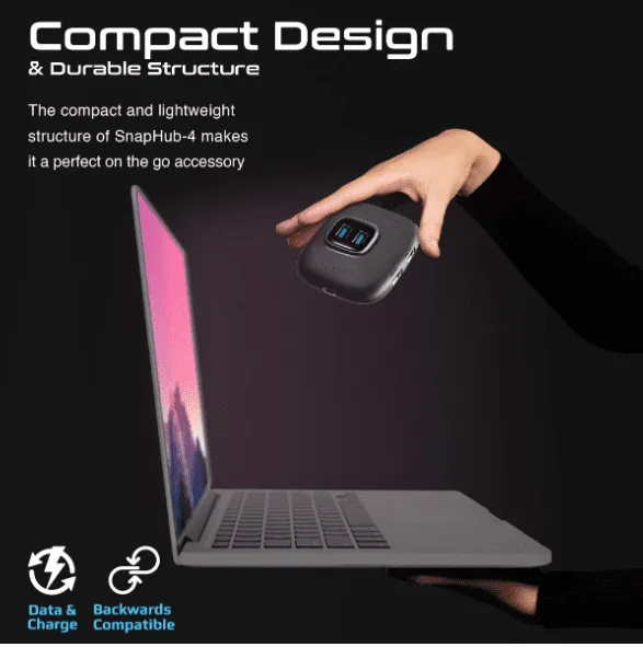ONTEN OTN-US310 USB 3.0 To 4 Ports HUB – ABS Slim – Up to 5Gbps | Black
