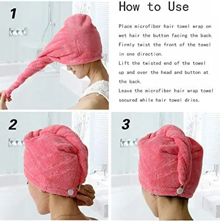 فوطة لف الشعر من المايكروفايبر فائقة النعومة وعالية الجودة | Hair Wrap Towel Microfiber Drying Headwear Quick Drying