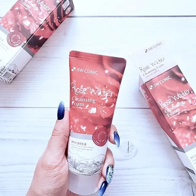 3 دبليو كلينيك غسول ماء الورد الكوري | 3W Clinic Rose Water Cleansing Foam