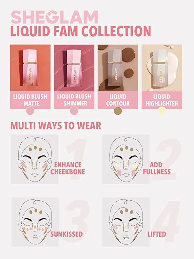 شيجلام بلاشر سائل وملون البشرة- لوف كيك | SHEGLAM love cake - Color Blossom Liquid Blush