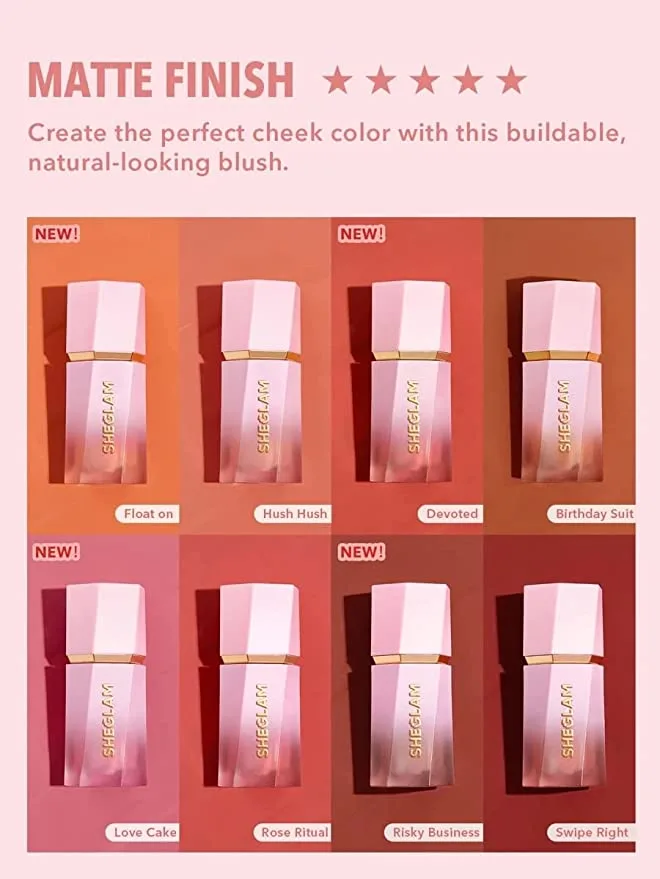 شيجلام بلاشر سائل وملون البشرة- ريسكي بيزنيس  | SHEGLAM Risky Business - Color Blossom Liquid Blush