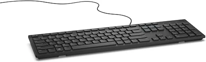 لوحة مفاتيح USB بسلك من dell + hp  - KB216-BK-UK، أسود+معرب ليزر