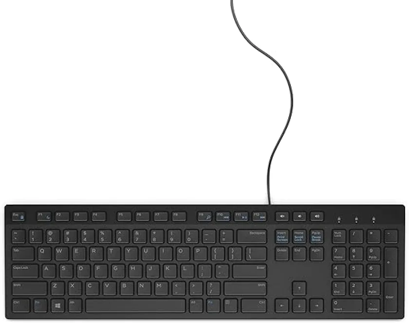 لوحة مفاتيح USB بسلك من dell + hp  - KB216-BK-UK، أسود+معرب ليزر