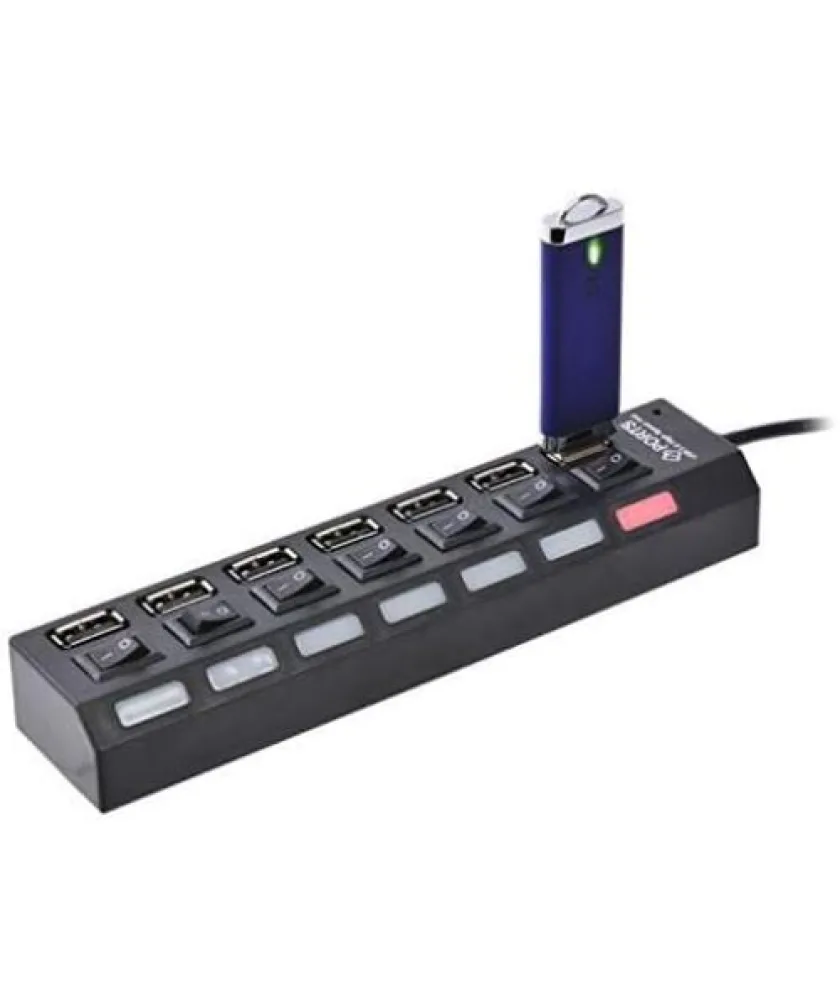 محول موزع USB 2.0 مقسم للطاقة 7 منافذ