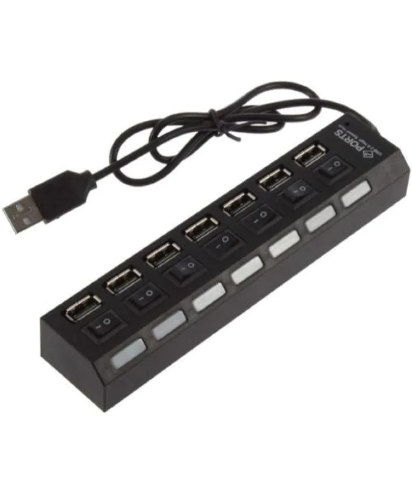محول موزع USB 2.0 مقسم للطاقة 7 منافذ