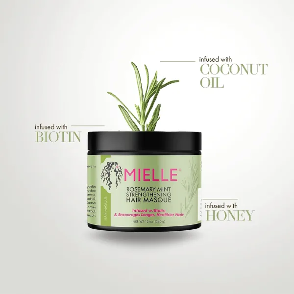 قناع تقوية الشعر بإكليل الجبل والنعناع من ميلي اورجانيكس - 340 جم | Mielle Organics Rosemary Mint Strengthening Hair Masque - 340 g