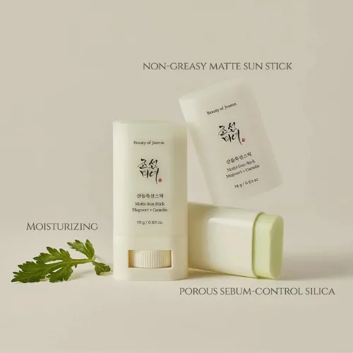 بيوتي اوف جوسون واقي شمس ستيك مطفي بالماغورت والكاميليا مع عامل حماية من الشمس 50 +  |   Beauty Of Joseon Matte Sun Stick : Mugwort+Camelia SPF50+/PA++++ 18g