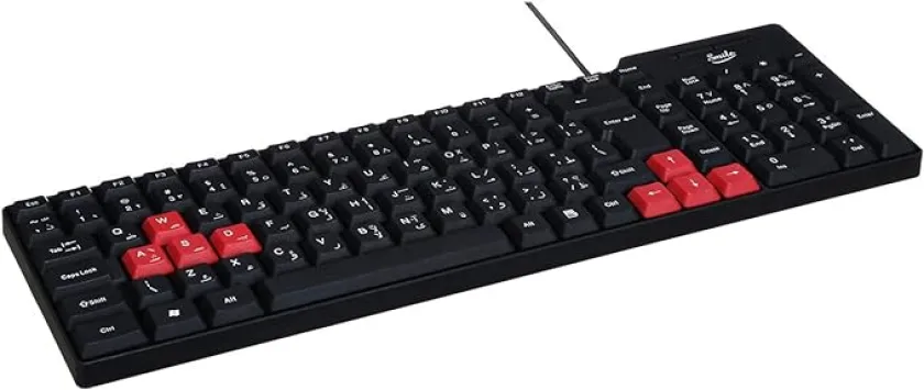 Smile KB910 English and Arabic Wired Keyboard - Black