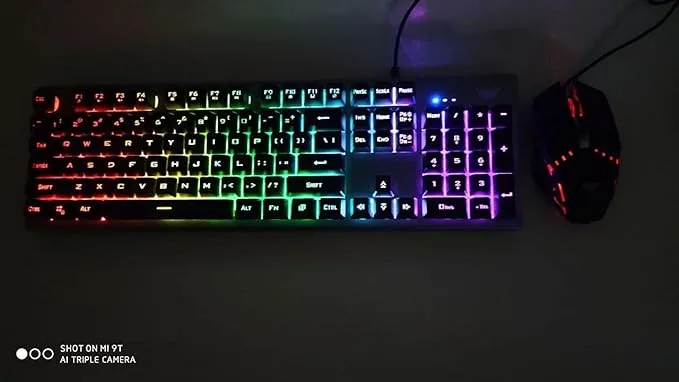 Gaming Keyboard and Colorful Backlit Combo Gaming Mouse - T200