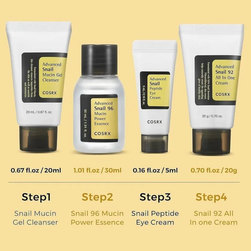 كوزركس مجموعة الحلزون للعناية الكاملة بالبشرة 4 قطع | COSRX All About Snail Kit 4 Step