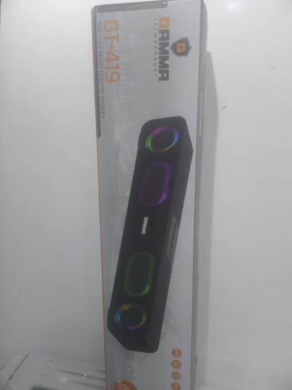 Portable Chargable Bluetooth Sound Bar Speaker RGB Heavy Bass Usb Sd Card Aux GT -419 Black RGB GAMING