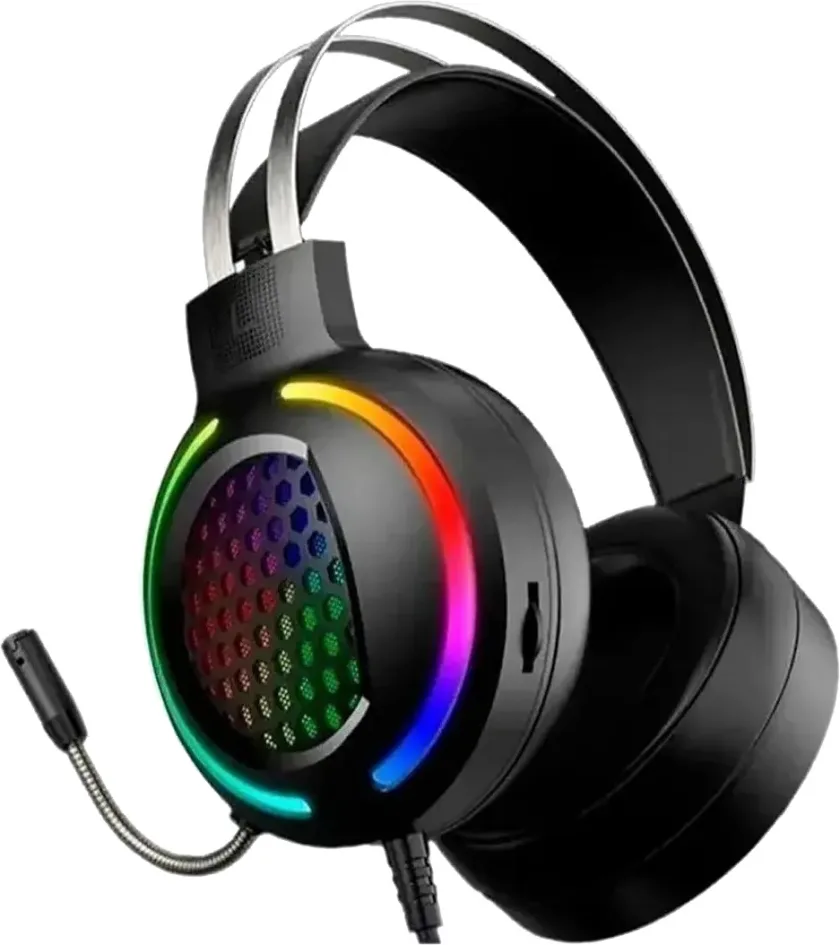 Forev Wired Gaming Headphone, Wired, 3.5 Plug+ USB, Black