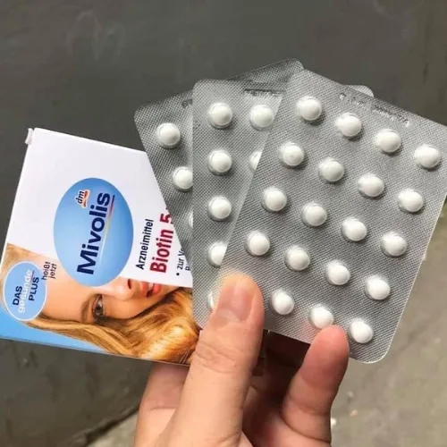ميفوليس اقراص بيوتين  N للوقاية  60 قرص 5 مل جرام  |   Mivolis Biotin 5 mg N in Tablets, 2 Packs x 60 pcs