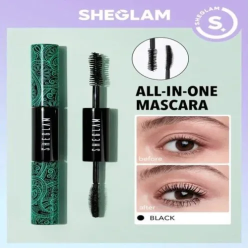 شيجلام ماسكارا الكل في واحد تكثيف وتطويل الرموش وضد المياه، باللون الأسود | SHEGLAM ALL-IN-ONE VOLUME & LENGTH MASCARA-Waterproof BLACK