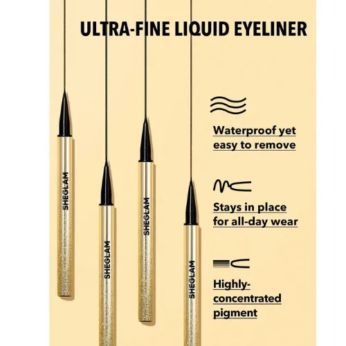 شيجلام  لاين آند ديفاين آيلاينر سائل مقاوم للماء  - اسود  |   SHEGLAM -line & Define waterproof liquid Eyeliner-BLACK