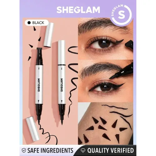 شيجلام ايلاينر محدد عيون مقاوم للماء 2 في 1   يدوم طوال اليوم- اسود   |  SHEGLAM Wing It Waterproof Liner Duo - BLACK