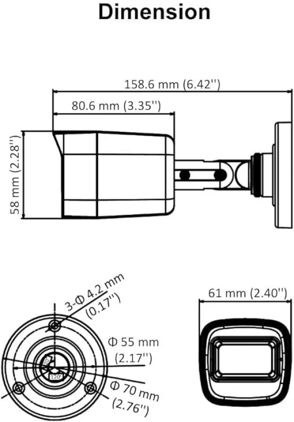 كاميرا خارجية من هيكفيجن DS-2CE16D0T-ITPF - 2 ميجابكسل، أبيض