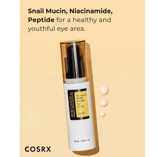 كوزركس كريم مرطب للعين بخلاصة الحلزون والبيبتيدات لتقليل التجاعيد والهالات 25 مل | COSRX Advanced Snail Peptide Eye Cream 25ml