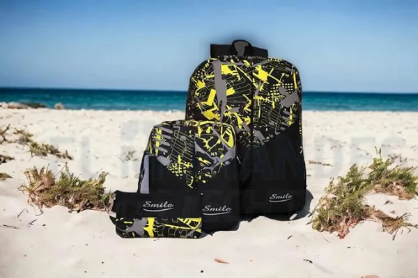 Smile Laptop Backpack Unisex Travel School Bag 3 Pieces