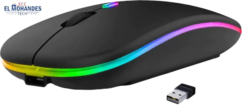 ماوس لاسلكي جيجا ماكس 2.4 جيجاهيرتز، أضواء RGB، أسود، GM-10