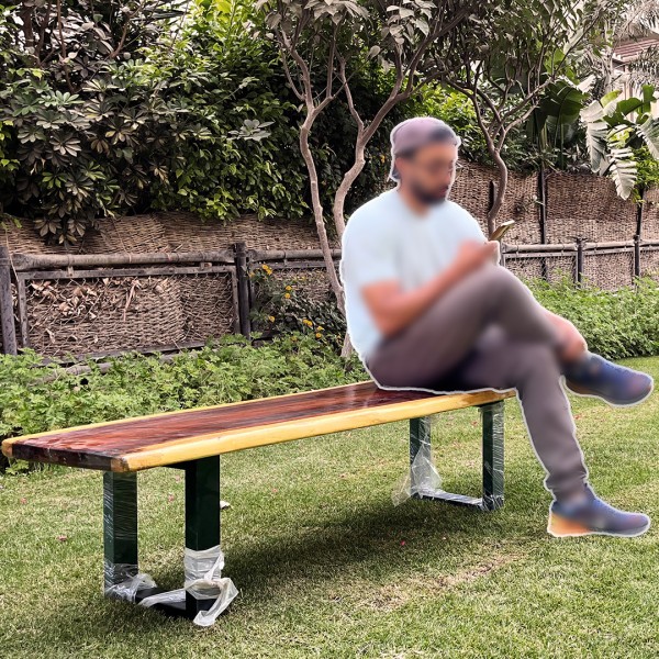 Red Bench From Egyptian Neutral Wood