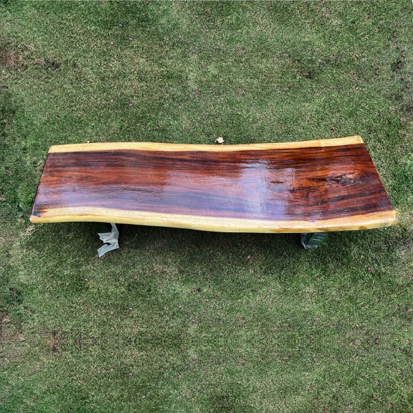 Red Bench From Egyptian Neutral Wood