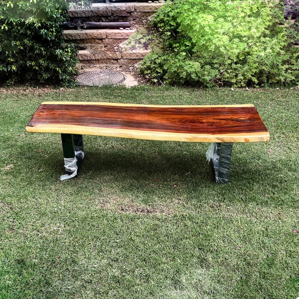 Red Bench From Egyptian Neutral Wood