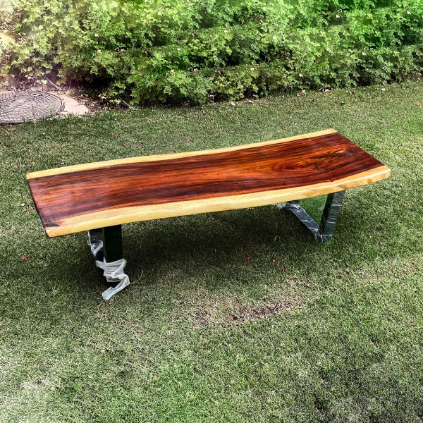Red Bench From Egyptian Neutral Wood