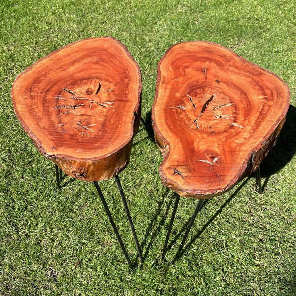 Red Side Table from Kaffour Wood