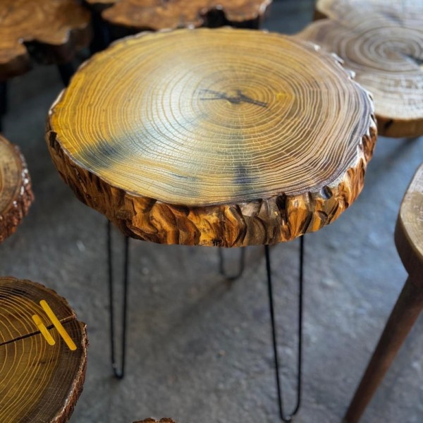 Light Brown Side Table from Berry Wood