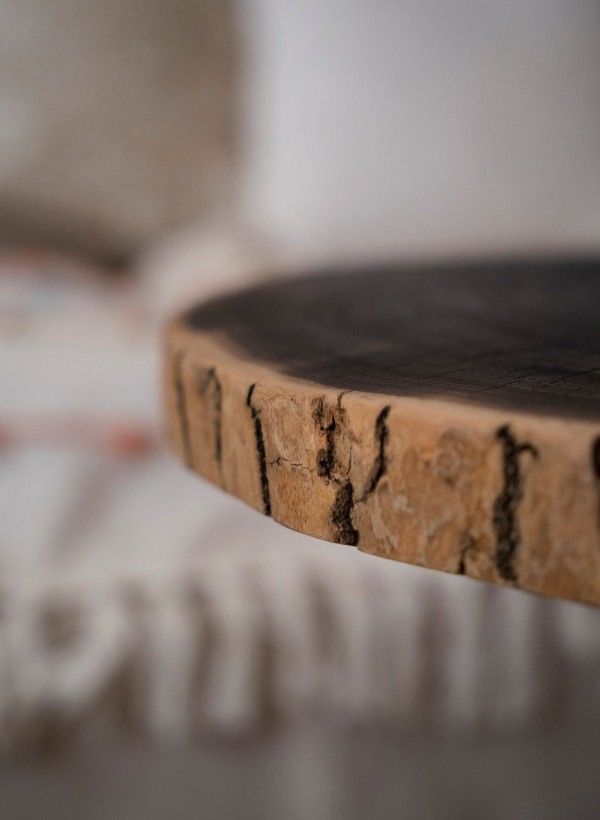 Burned Side Table From Saant Wood