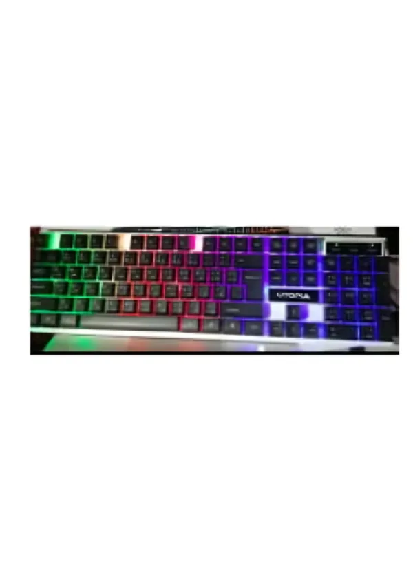 BA-505 Gaming Keyboard with Rainbow LED Lighting and Plastic Gaming Surface - Easy to use and comfortable.