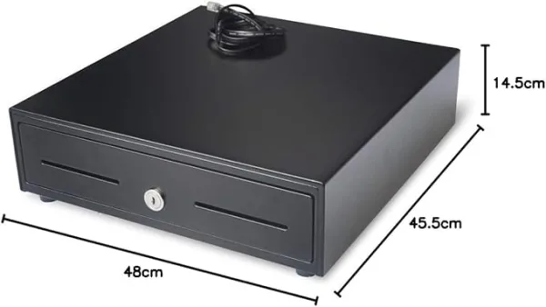 POS Cash Register Drawer with Removable Tray - RJ11 Cable Included Keys