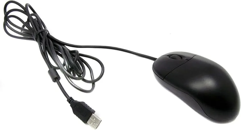 -Button Optical Scroll Wheel Black Mouse