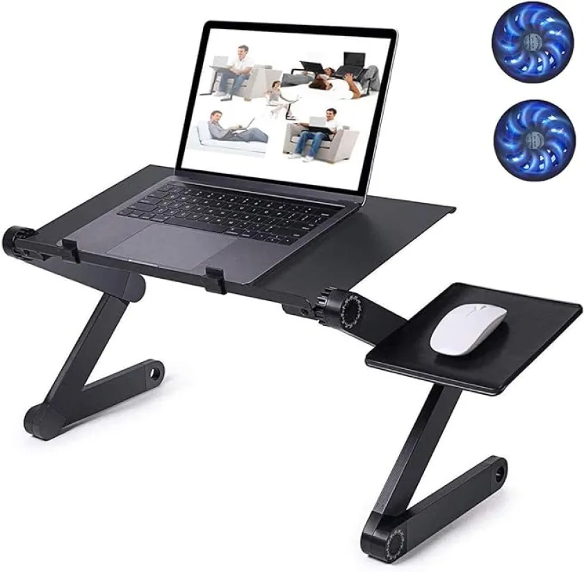 Adjustable Laptop Desk, ARUZEN Laptop Stand for Bed Portable Lap Desk Foldable Table Workstation Notebook Riser with Mouse Pad,