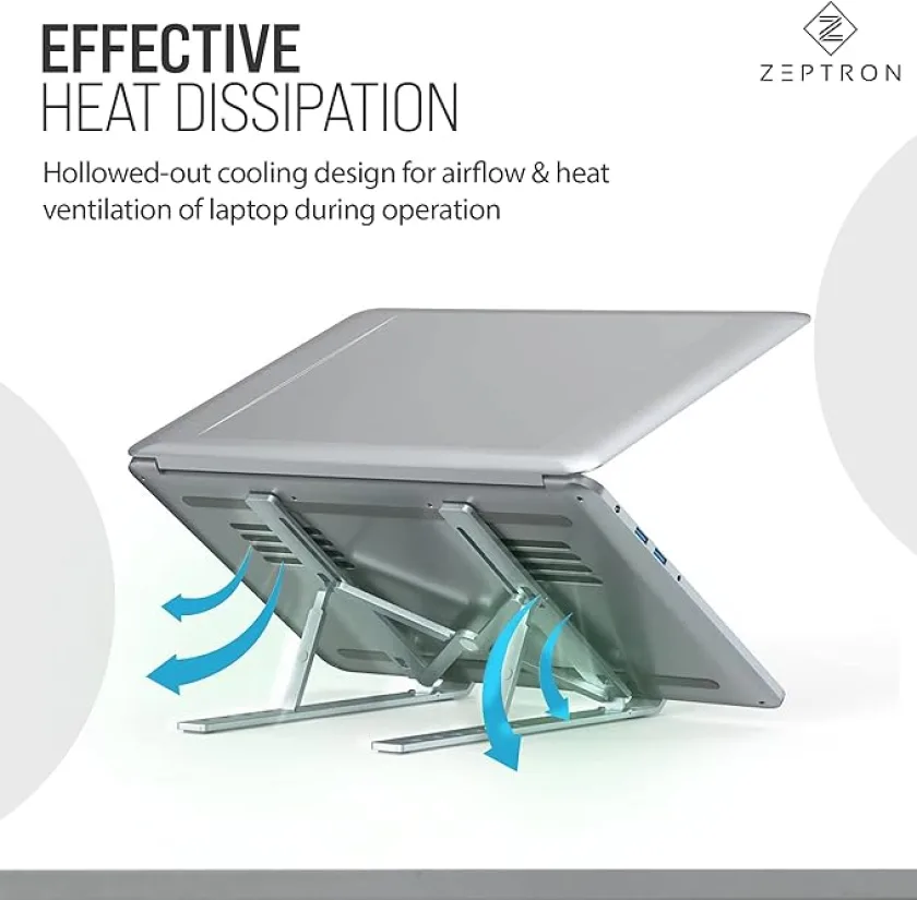 ZEPTRON Kotuday foldable portable desk stand with 6 level height adjustment | laptops notebooks