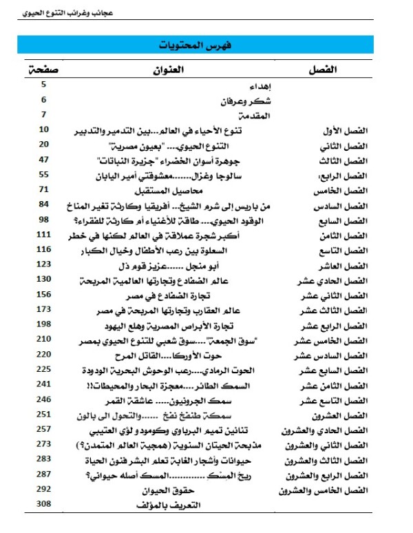 كتاب: عجائب وغرائب التنوع الحيوي في مصر والعالم                   (نسخة إليكترونية للقراءة عبر الانترنت فقط)