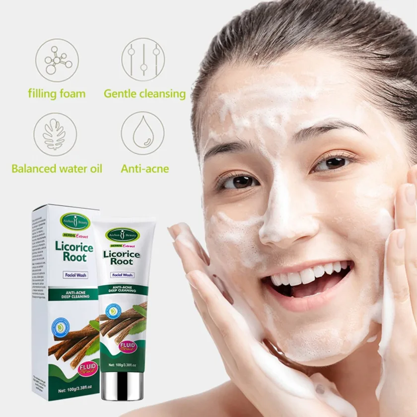 آيشون بيوتي ديب كلينسينج ليسورس روت فيس واش 100مل | Aichun Beauty Deep Cleansing Licorice Root Face Wash 100ml