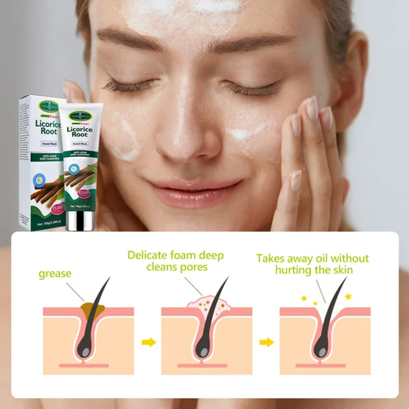 آيشون بيوتي ديب كلينسينج ليسورس روت فيس واش 100مل | Aichun Beauty Deep Cleansing Licorice Root Face Wash 100ml