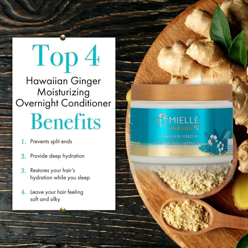 ميلي مويستشر آر إكس بلسم هاواي الزنجبيل المرطب الليلي 340جم | Mielle Moisture RX Hawaiian Ginger Moisturizing Overnight Conditioner 340g
