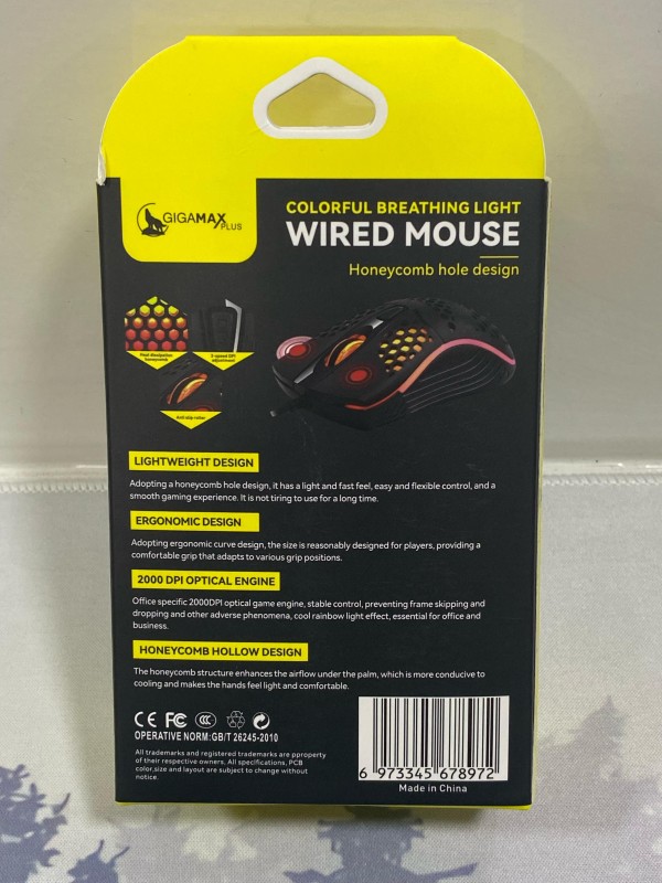 Mouse GIGAMAX plus Wired GM-7 (Colorful breathing light)