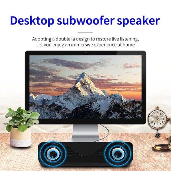 Computer Speaker, Immersive Plug and Play Compact Home Speaker Double Speakers for PC for Laptop GIgamix
