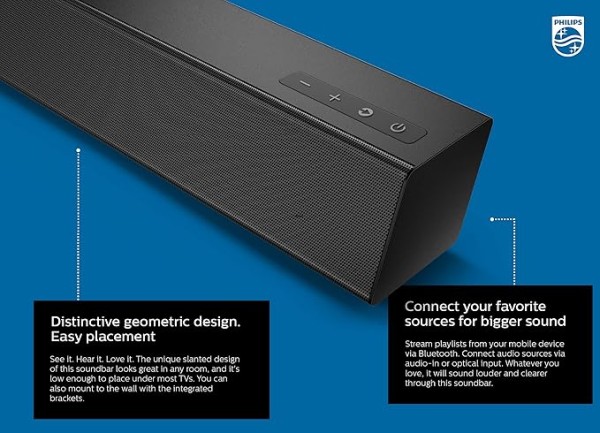 gigamix Philips Audio Audio TAB5105/37 Sound Bar Speaker with HDMI ARC and Bluetooth Streaming