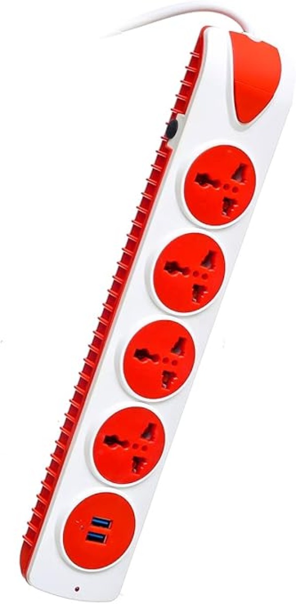 power strip 4 triple output 3 m 220v-white*red