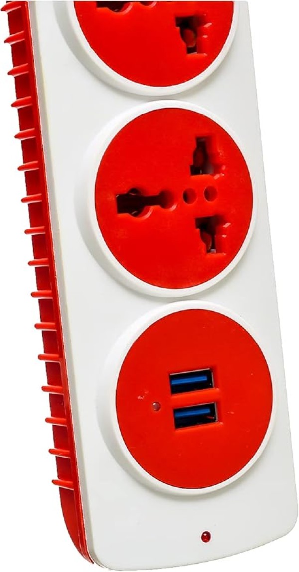power strip 4 triple output 3 m 220v-white*red