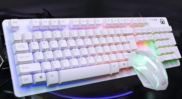 Suspension Backlight Mechanical Feel Computer Wired Light Gaming Mouse and Keyboard Set