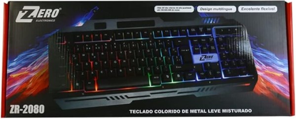 لوحة مفاتيح وسائط متعددة معدنية للالعاب من زيرو، موديل ZR-2080، متعدد الألوان، USB