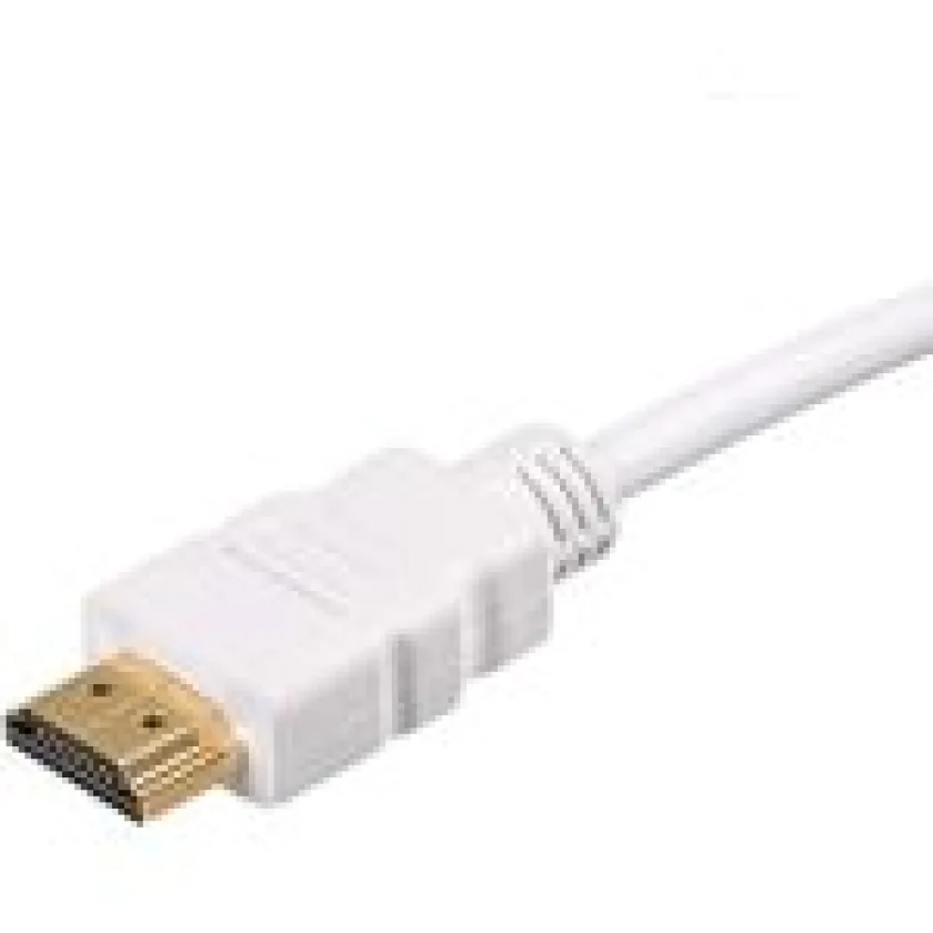 محول HDMI 1080P ذكر إلى VGA مع صوت - كابل فيديو عالي الدقة لجهاز الكمبيوتر (أبيض)