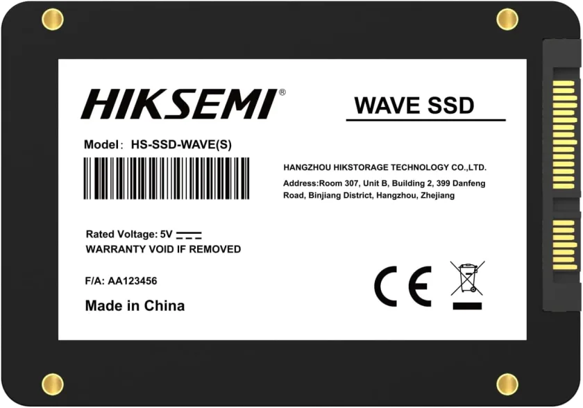 Hikvision HIKSEMI WAVE(S) 128GB, 3D NAND 2.5-inch SATA SSD, Internal Solid State Drive, Up to 460MB/s read speed, 370MB/s write speed